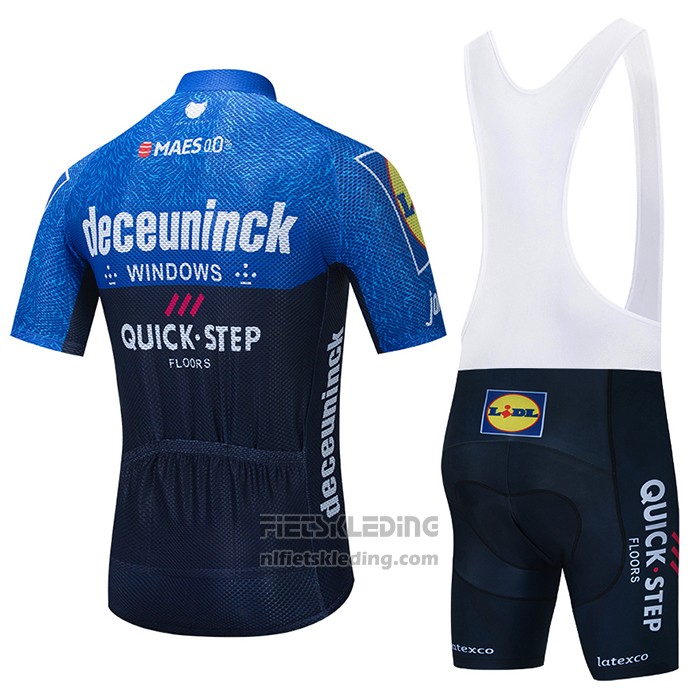 2021 Fietskleding Deceuninck Quick Step Blauw Violet Korte Mouwen en Koersbroek